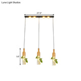 Cluster Pendant Ceiling Light - Lodge Black Bottle With Clear Glass Shades Ideal For Dining Room
