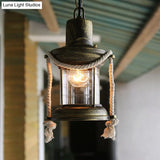 Coastal Kerosene Pendant Light - Antique Brass/Copper Clear Glass 6’/8.5’ Wide