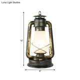 Coastal Style Kerosene Table Lamp - Opal Glass Brass Finish 1-Light Desk Lighting