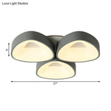 Coconut Shell Flush Light Fixture - Grey Nordic Ceiling Lamp (3/5 Lights) In White/Warm/Natural
