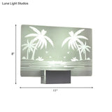 Coconut Tree/Elk Led Wall Mount Lamp With Aluminum Shade For Bedroom Artistry Lighting