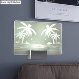 Coconut Tree/Elk Led Wall Mount Lamp With Aluminum Shade For Bedroom Artistry Lighting