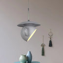 Coffee Cup Macaron Pendant Light With Cement Shade - White/Blue/Yellow Finish Led Ceiling Lamp