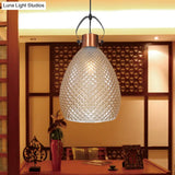 Colonial Amber Glass Jar Pendant Hanging Light - 8/10/12 Width Bedroom Lighting Fixture