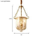 Colonial Candle Glass Chandelier Pendant With Clear - Ideal For Dining Room