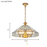 Colonial Cone Pendant Chandelier With Clear Seeded Glass - Bedroom Lamp (7 Bulbs)