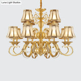 Colonial Frosted Glass Chandelier Lamp With Brass Accents Available In 6 8 Or 12 Lights
