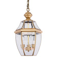 Colonial Gold Lantern Pendant Light With Clear Glass Chandelier For Hallway - Set Of 3 Bulbs