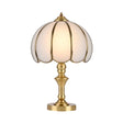 Colonial Gold Table Lamp: Scalloped/Flared Metal Base 1-Light Night Lighting For Bedroom / A