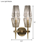 Colonial Gold Wall Sconce With Clear Glass Tapered Design 1/2-Light Porch Lighting