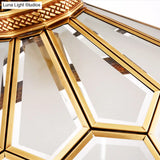 Colonial Ivory Glass Chandelier Pendant Light - 3/7 Lights Gold Suspension Lamp 13/20.5 W Ideal For