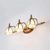 Colonial Opal Glass Vanity Light: Brass Wall Lighting Fixture For Bathroom (1/2/3/4 Heads) 3 /
