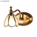 Colonial Opal Glass Vanity Light: Brass Wall Lighting Fixture For Bathroom (1/2/3/4 Heads)