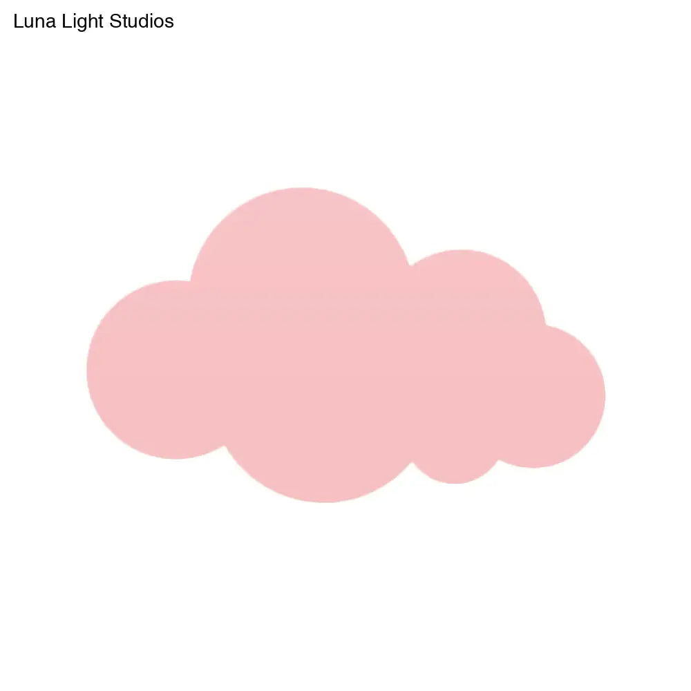 Colorful Cartoon Led Cloud Wall Sconce With Metallic Shade - Pink Yellow Blue