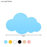 Colorful Cartoon Led Cloud Wall Sconce With Metallic Shade - Pink Yellow Blue