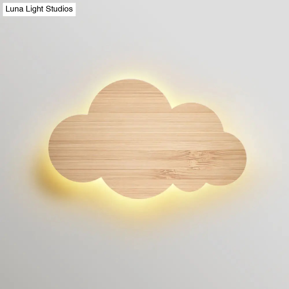 Colorful Cartoon Led Cloud Wall Sconce With Metallic Shade - Pink Yellow Blue