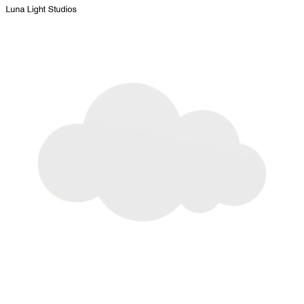 Colorful Cartoon Led Cloud Wall Sconce With Metallic Shade - Pink Yellow Blue