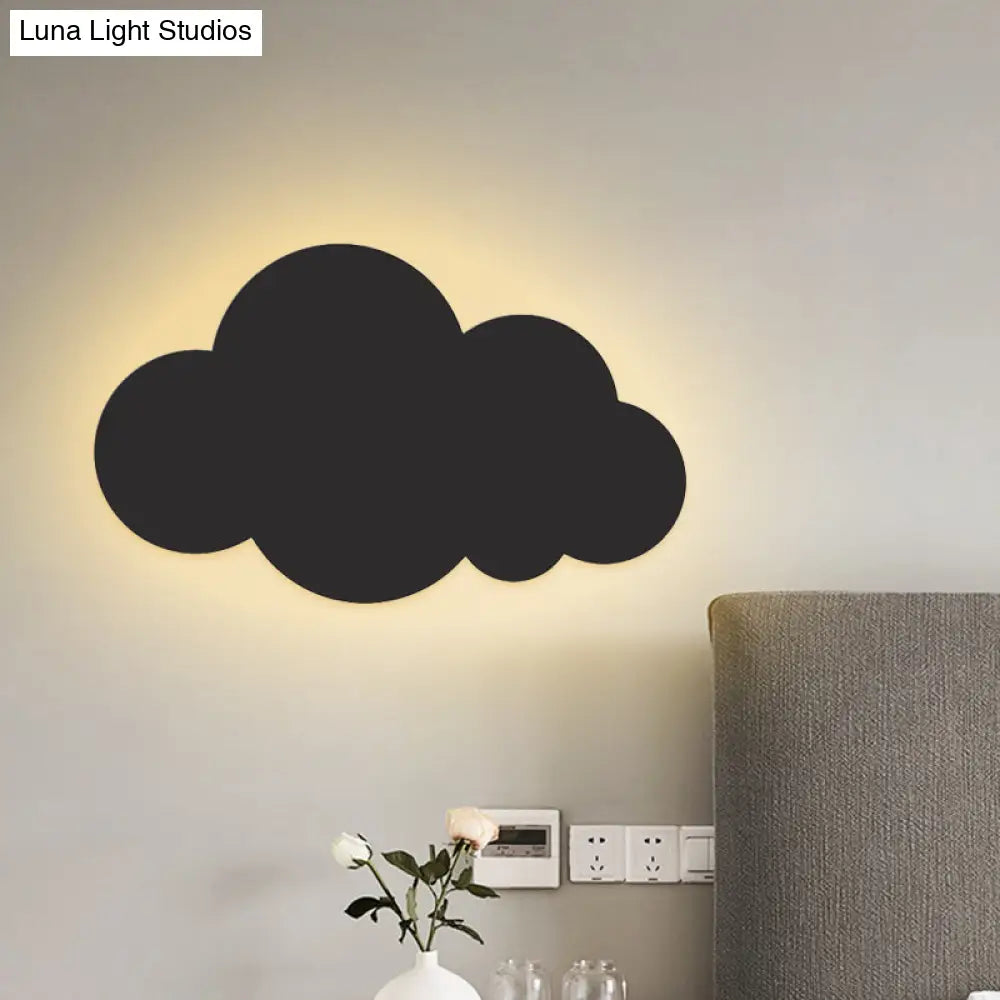 Colorful Cartoon Led Cloud Wall Sconce With Metallic Shade - Pink Yellow Blue
