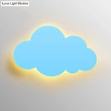 Colorful Cartoon Led Cloud Wall Sconce With Metallic Shade - Pink Yellow Blue