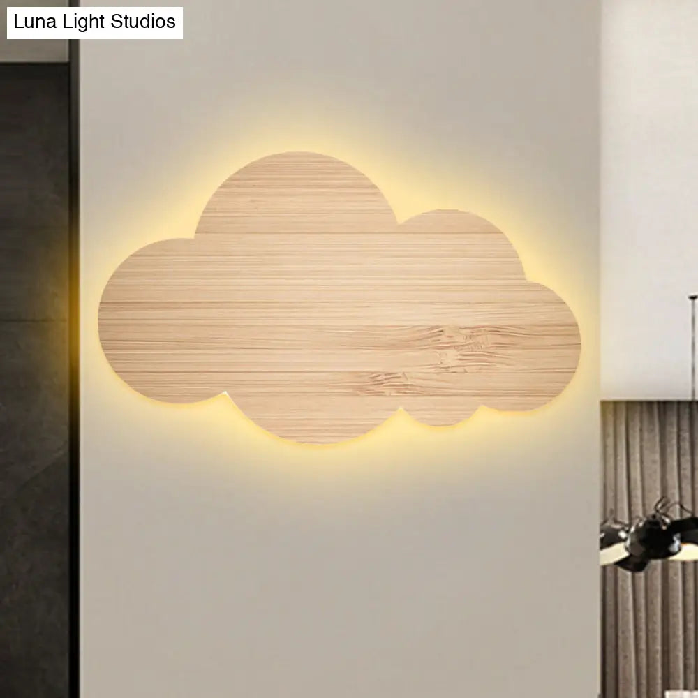 Colorful Cartoon Led Cloud Wall Sconce With Metallic Shade - Pink Yellow Blue