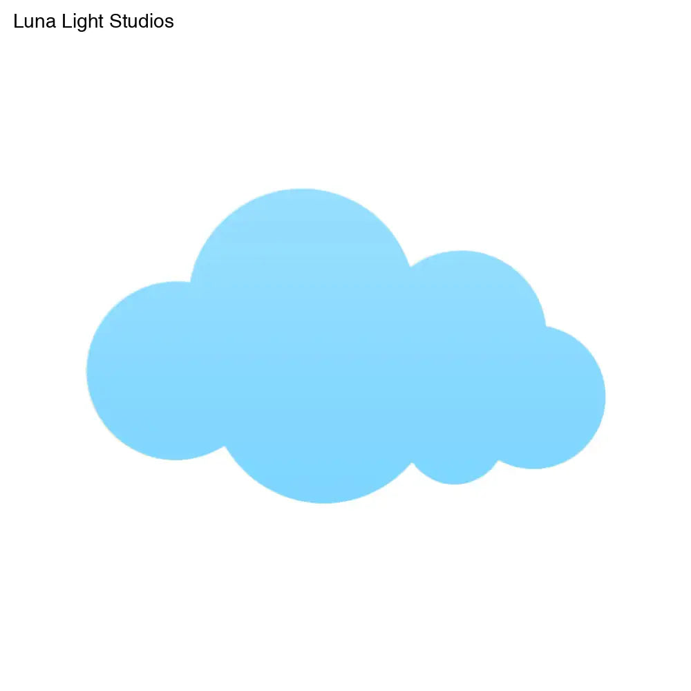 Colorful Cartoon Led Cloud Wall Sconce With Metallic Shade - Pink Yellow Blue
