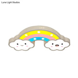 Colorful Hollow Iron Ceiling Lamp With Led Lights For Kids Room