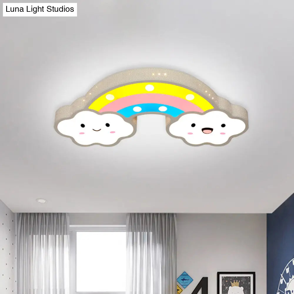 Colorful Hollow Iron Ceiling Lamp With Led Lights For Kids Room