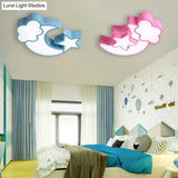 Colorful Kids Cloud & Crescent Ceiling Light - Hallway Acrylic Candy Flush Mount