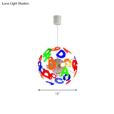 Colorful Kids Globe Ceiling Pendant Light With 4 Plastic Lights For Nursing Room