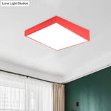 Colorful Square Led Flush Mount Ceiling Light For Kindergarten