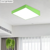 Colorful Square Led Flush Mount Ceiling Light For Kindergarten