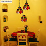 Colorful Stained Glass Pendant Light For Dining Room - Tiffany Style
