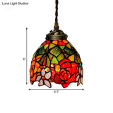 Colorful Stained Glass Pendant Light For Dining Room - Tiffany Style