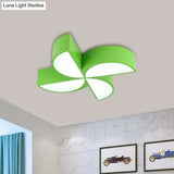 Colorful Windmill Baby Room Ceiling Lamp - Acrylic Led Kids Flush Light Fixture (Red/Yellow/Blue)