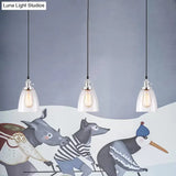Conical Clear Glass Pendant Light Set - 3 Lights Industrial Style Chrome Finish