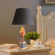 Conical Fabric Night Light With Horse Head Stand - Countryside Single Bedroom Table Lighting In