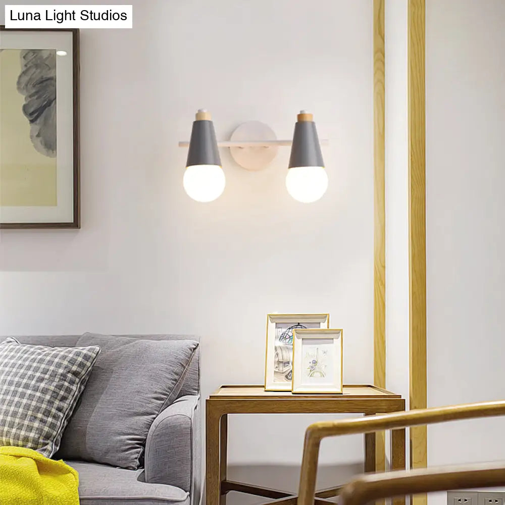 Conical Sconce Light Metal Wall For Childs Bedroom