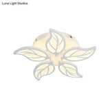 Contemporary 1/2-Tier Acrylic Flush Ceiling Lamp With Leaf Design And Warm/White Led Light