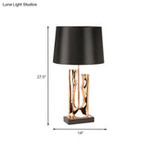Contemporary 1-Head Black Barrel Fabric Table Light Creative Desk Lamp For Bedroom