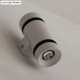 Contemporary 2-Head White Cylinder Wall Light Sconce - Outdoor Aluminum Lamp