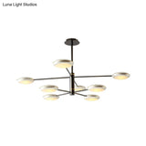 Contemporary 2-Tier Gold/Black Starburst Chandelier - Led Ceiling Lamp 6/8 Lights