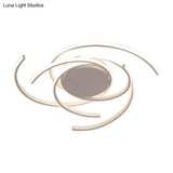 Contemporary 22’/29.5’ Wide Twisted Flush Mount Light - Led Acrylic Ceiling Lamp White/Black