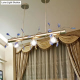 Contemporary 3-Light Ceiling Pendant With Vibrant Colored Glass Shade