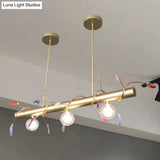 Contemporary 3-Light Ceiling Pendant With Vibrant Colored Glass Shade