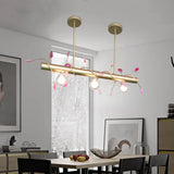 Contemporary 3-Light Ceiling Pendant With Vibrant Colored Glass Shade Gold / A