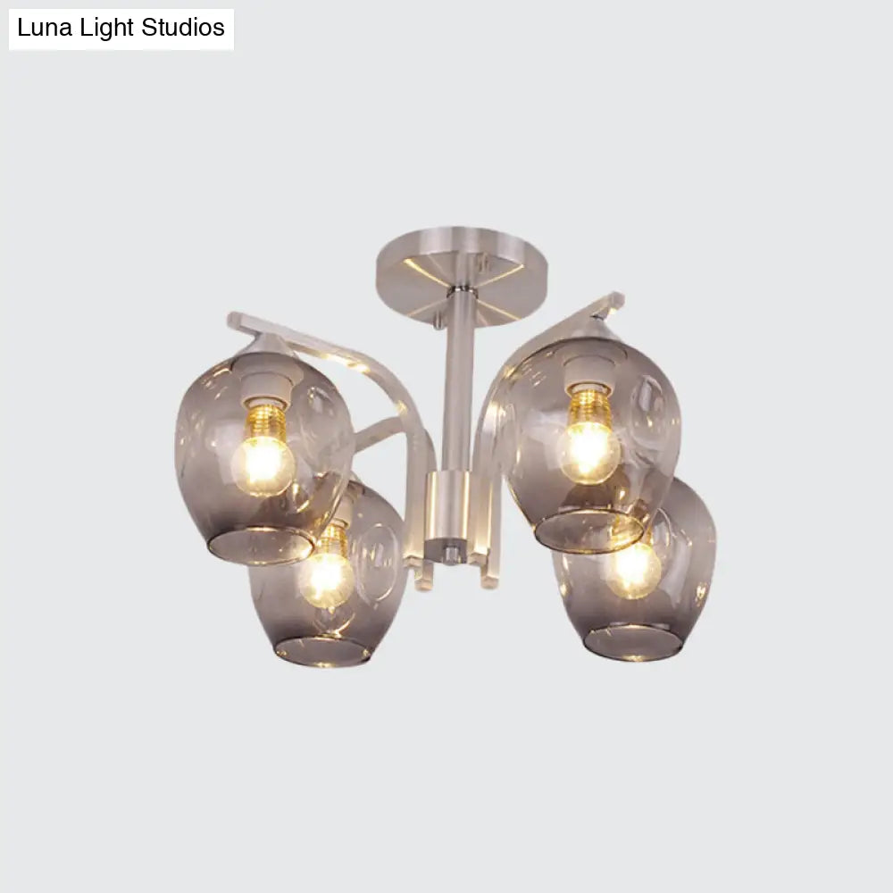 Contemporary 4 - Head Bud Shade Ceiling Light - Perfect For Dining Room Or Bedroom