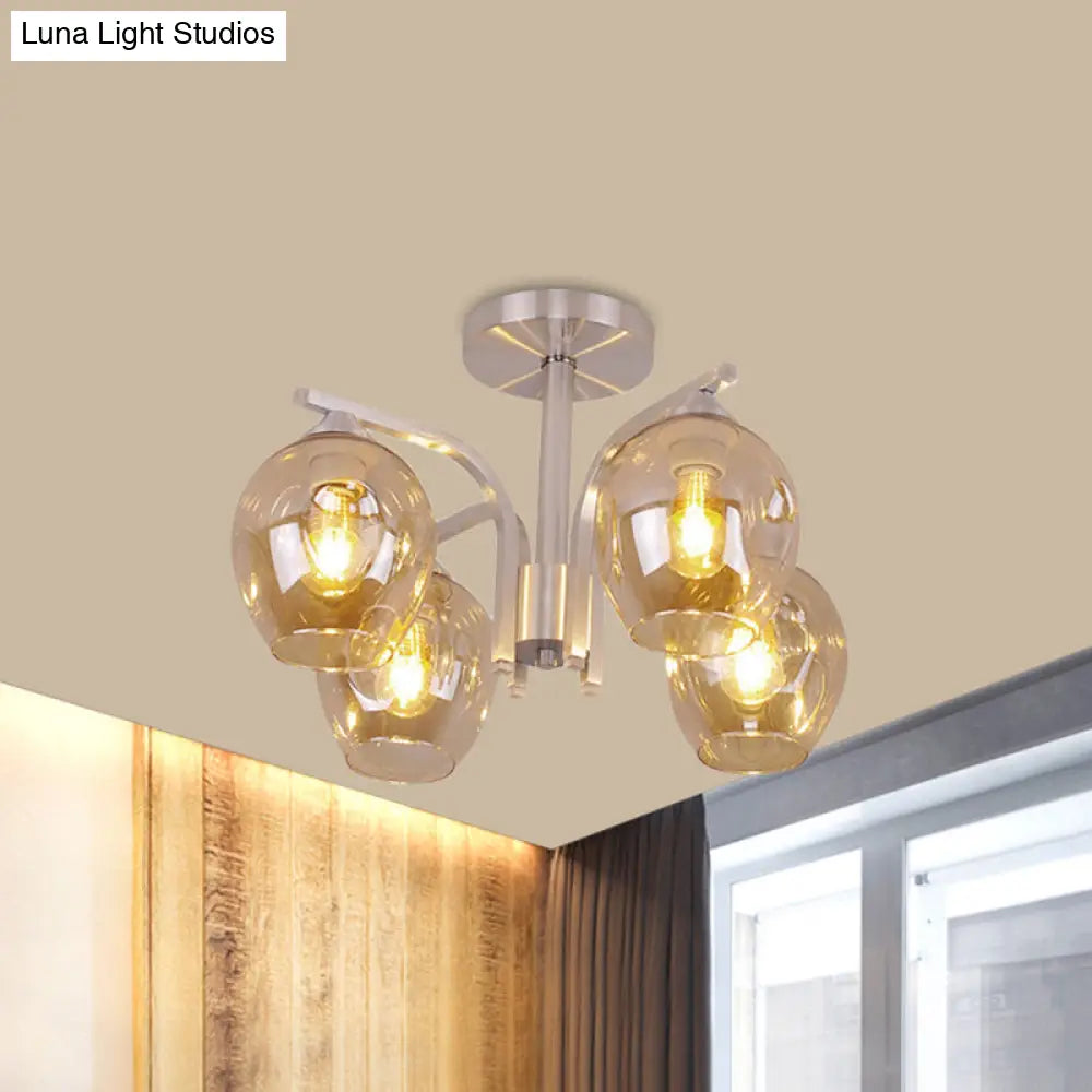 Contemporary 4 - Head Bud Shade Ceiling Light - Perfect For Dining Room Or Bedroom