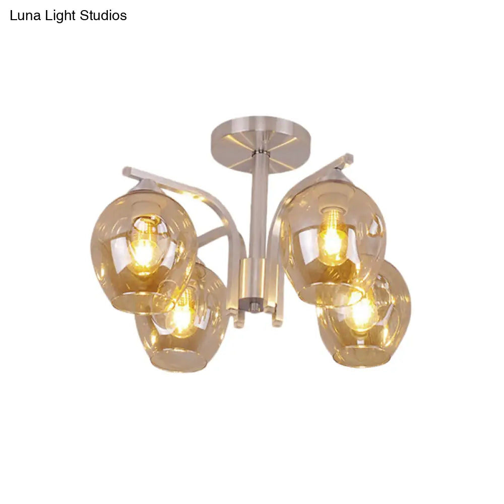 Contemporary 4 - Head Bud Shade Ceiling Light - Perfect For Dining Room Or Bedroom