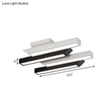 Contemporary 4 - Light Black Linear Semi Flush Light - Acrylic & Metal Ceiling Fixture (Warm/White)
