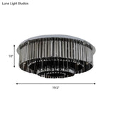 Contemporary 4 - Tier Smoke Gray Crystal Flushmount Light - 8/12 Lights Flush Fixture